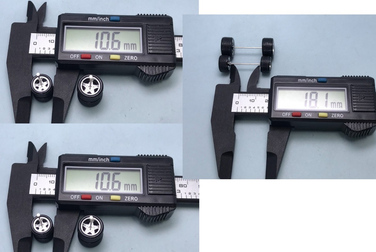 PROMO Hot Wheels Cromo/Oro 4 Raggi R/R Asse Lungo 1:64 Gomma Pneumatici 40 - Foto 3