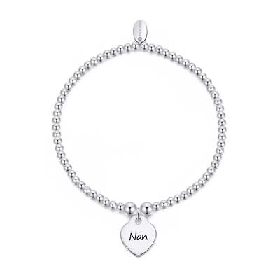 Nan Herz Charm Perlen Stretch Armband
