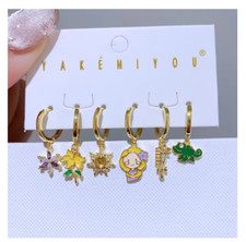 new 6pcs girl princess Cartoon Dangle Earrings Set Fashion Women Party Jewelry