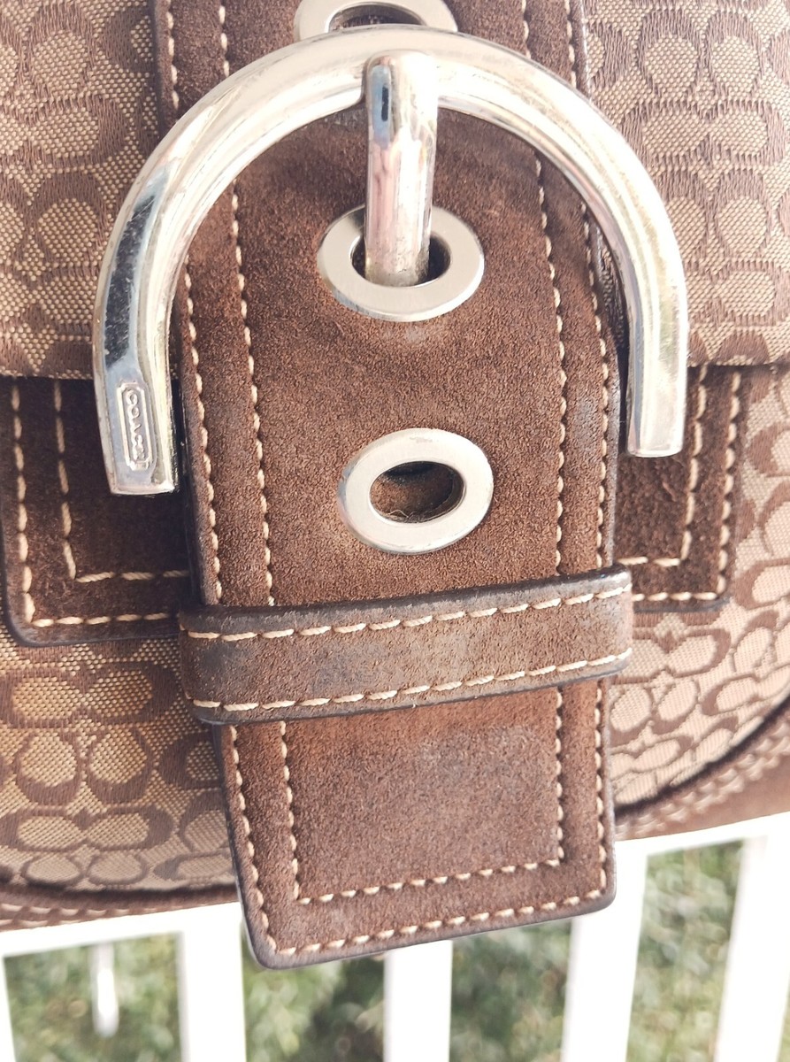 COACH CP158TRENCH 関税送料込 Coach MINI 3628 Vintage Soho Brown Signature C Canvas w