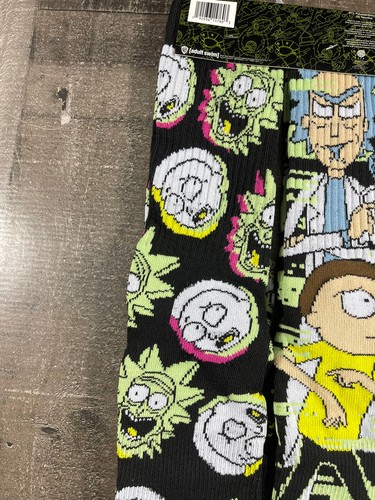Rick and Morty Adult Swim Patterned Crew Socks - 2 Pairs Multicolor Size 6-12 - Picture 6 of 8