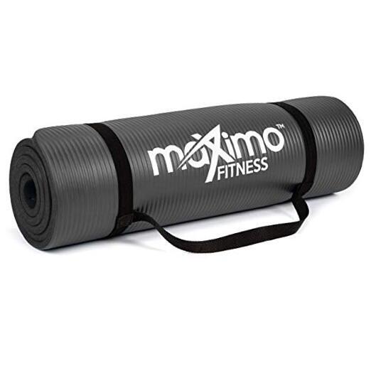 12mm Thick Black Multipurpose Yoga Mat for Men, Women, and Kids