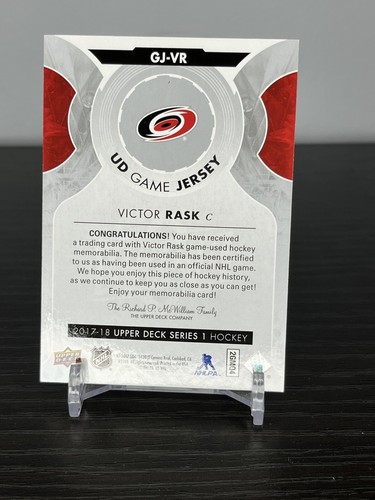Victor Rask 2017-18 Upper Deck UD Game Jersey #GJ-VR - Picture 2 of 2