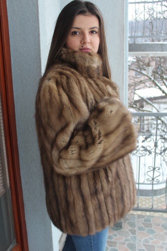 GOLDEN RUSSIAN SABLE FUR JACKET COAT | eBay