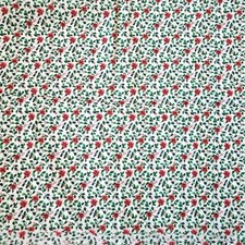 Mini Poinsettia and Holly Christmas Fabric 1 Yard x 42" Unbranded