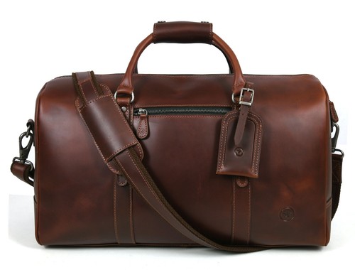 Bolso de Lona de Cuero para Hombres Viaje Gimnasio Fin de Semana Noche Equipaje Bolso de Mano - Imagen 2 de 16