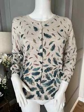 Monsoon Cardigan Size 12 Lightweight Leaf Print