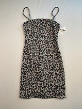 NWT Originality Tank Top Dress Cheetah Animal Print Women XS Cut Out Made In USA