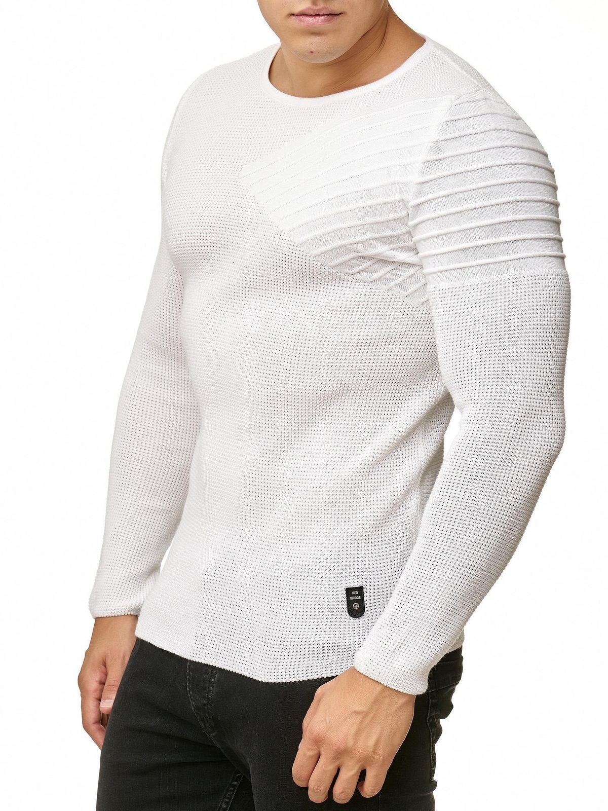 Redbridge Men Knit Sweater Pullover Sweatshirt Slim-Fit Arrow Shoulder image 10
