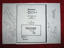 Kit de sellado de una junta tórica para pistola de CO2 Crosman modelo 600 677 + vista y guía de explosión