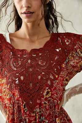 Free People Margot Printed Dress Floral Babydoll Puff Sleeve Scoop Neck New  XS | eBay
