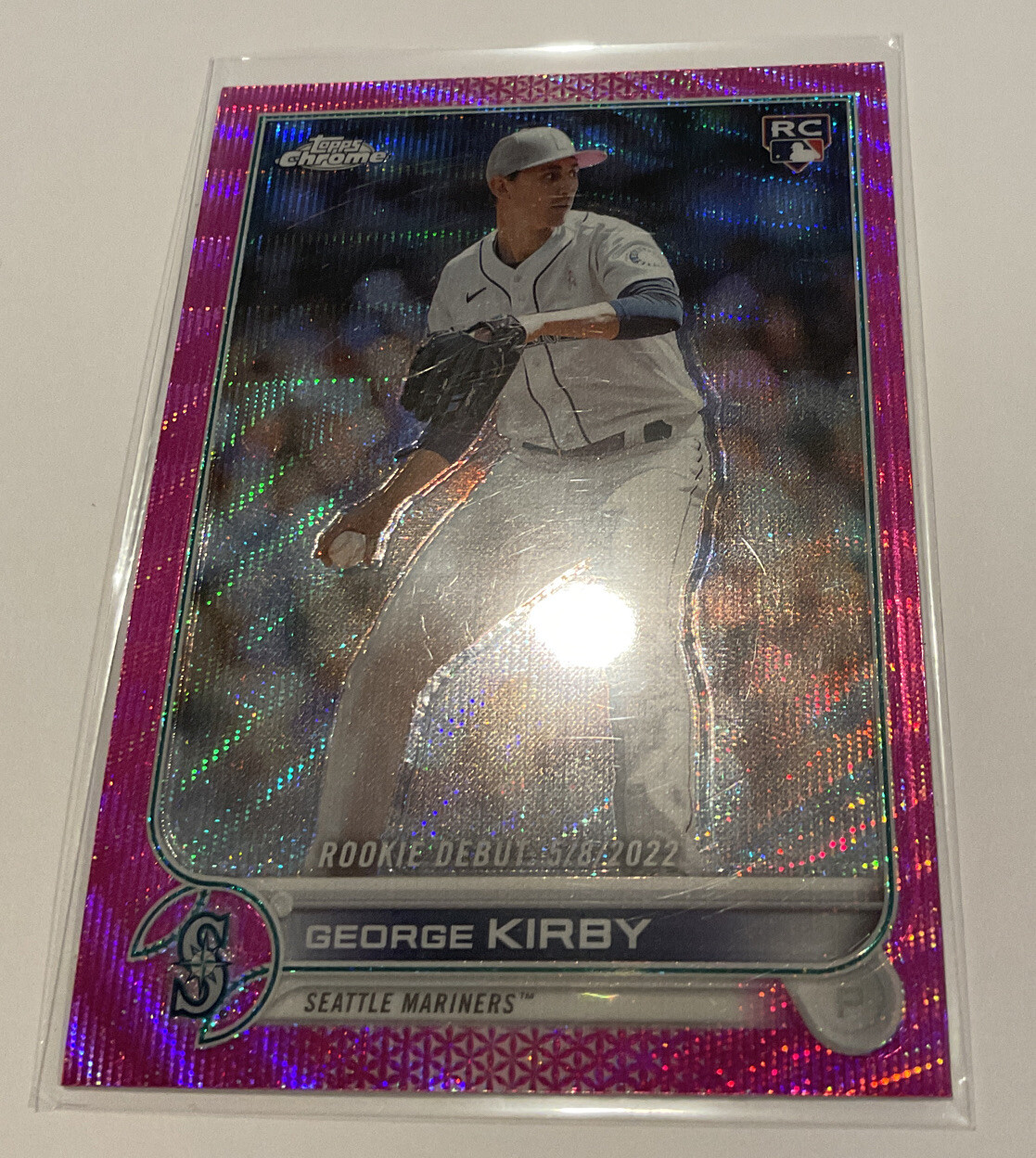 2022 Topps Chrome Update George Kirby RC Pink Wave Parallel Debut #USC101