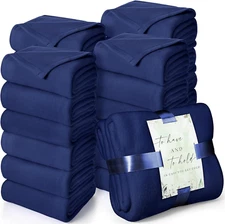 24 Pack Wedding Fleece Throw Blanket Bulk 50 X 60 Inch Soft Lightweight Fleece L