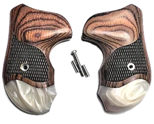 J Frame Grips fits Smith & Wesson S&W Rosewood Pearl round butt full wrap NEW
