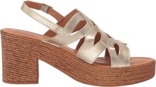 Bella Vita Women's Pri-Italy Leather Platform Sandals, Champagne Gold Size 6.5M