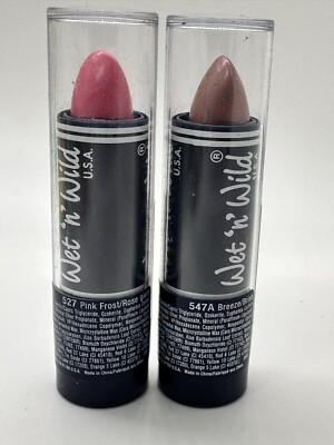 Wet N Wild - LOT OF 2 Lipsticks # 527 PINK FROST & 547A BREEZE