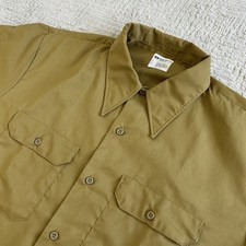 True Vintage 60s 70s Big Mac Shirt Men  s XL Khaki Short Sleeve JCPenny Workwear