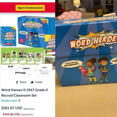 Word Heroes Teachers Classroom Box Set Grade K Homeschooling Teaching Sells $561
