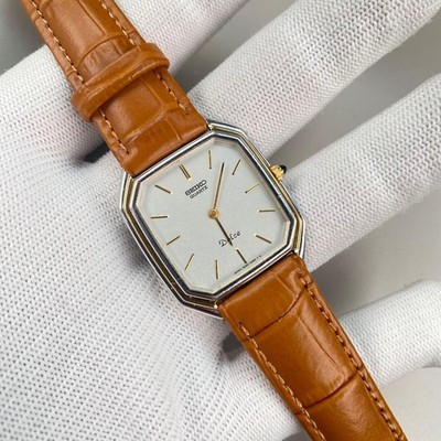 SEIKO Dolce 6020 5930 Vintage Quartz Thin Polygon Tank Watch Auth