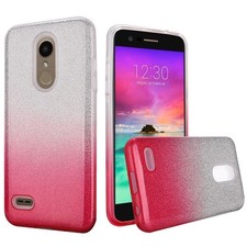 "Funda GSA Glitter Candy: Rosa/Plateado para LG K10 2018 y K30"