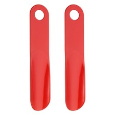 2pcs Shoe Horn 7.5" Plastic Straight Handle Shoe Helper Shoehorns, Red
