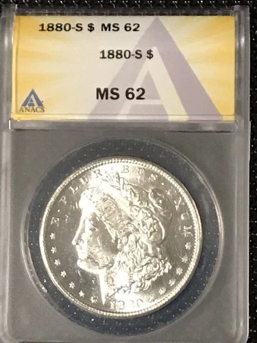 1880-S Morgan Dollar  ANACS MS62