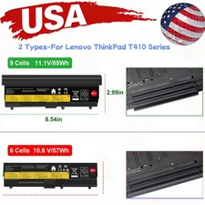 6/9cell Battery for Lenovo ThinkPad T410 T420 T510 T520 SL410 SL510 E420 E425
