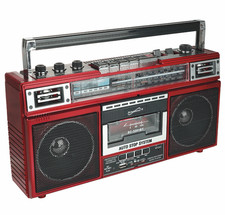 Supersonic 4-Band Radio and Cassette Player with Bluetooth Red - Free Shipping