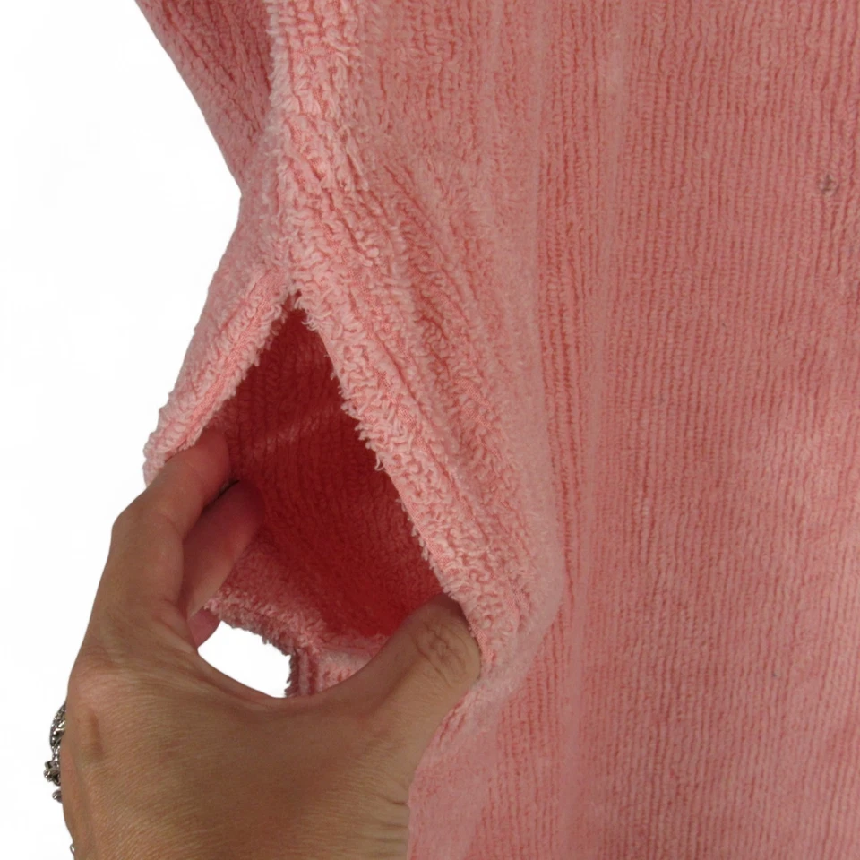 SIGNATURE Por STAN HERMAN Rosa CHENILLE Media Cremallera BOLSILLOS LATERALES BATA DE SALÓN Talla 1X Foto 4 de 4