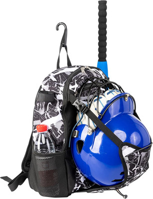 Youth Baseball Bat Bag Backpack, T-Ball & Softball Equipment Gear for Youth with