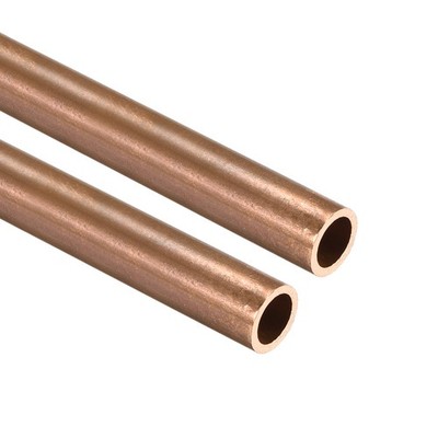 2Pcs 8mm x 1mm x 300mm Copper Round Tube for DIY Hollow Straight Pipe Tubing