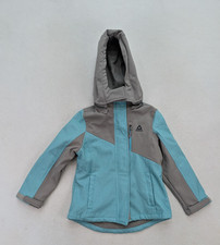 Reebok Girl's Jacket Coat Size S 7/8 Gray Blue Hooded Full Zip