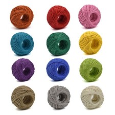 Jute Twine 12 Pack 3 Ply 12 Colors for Artworks and Gift Wrapping Multicolor