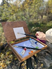 Wooden Pochade Box By Shrubmart , Portable Artist Easelfor Plein Air Painter