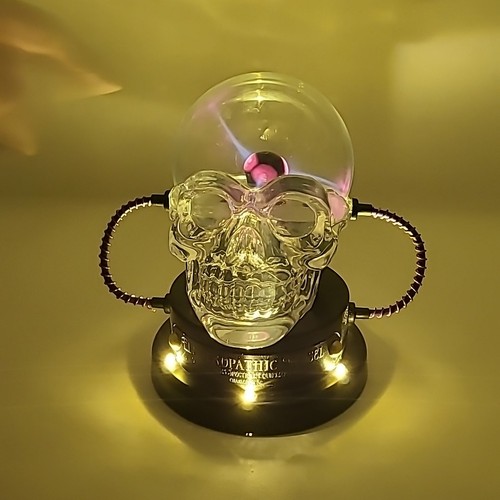 Hyde and EEK! Electropathic Vessel LED Plasma Ball Skull Halloween
