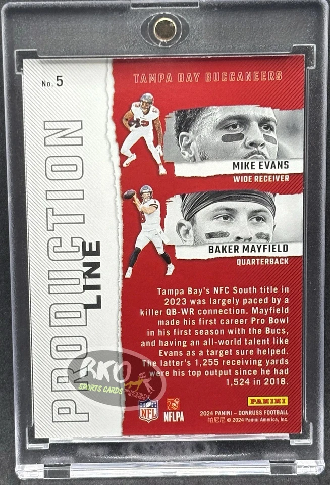 Baker Mayfield Mike Evans RARO DOBLE REFRACTOR TARJETA DE INVERSIÓN BUCANEROS COMO NUEVO Foto 2 de 4