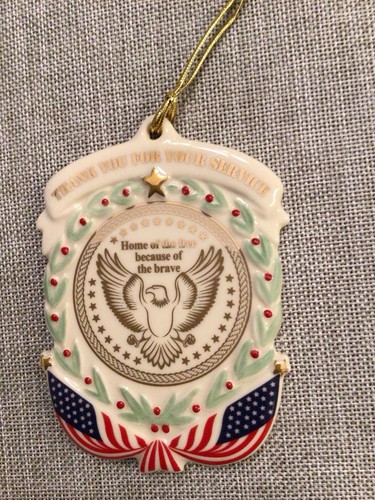 Lenox Veterans Thank You For Your Service Military Christmas Ornament NEW IN BOX - Picture 2 of 3