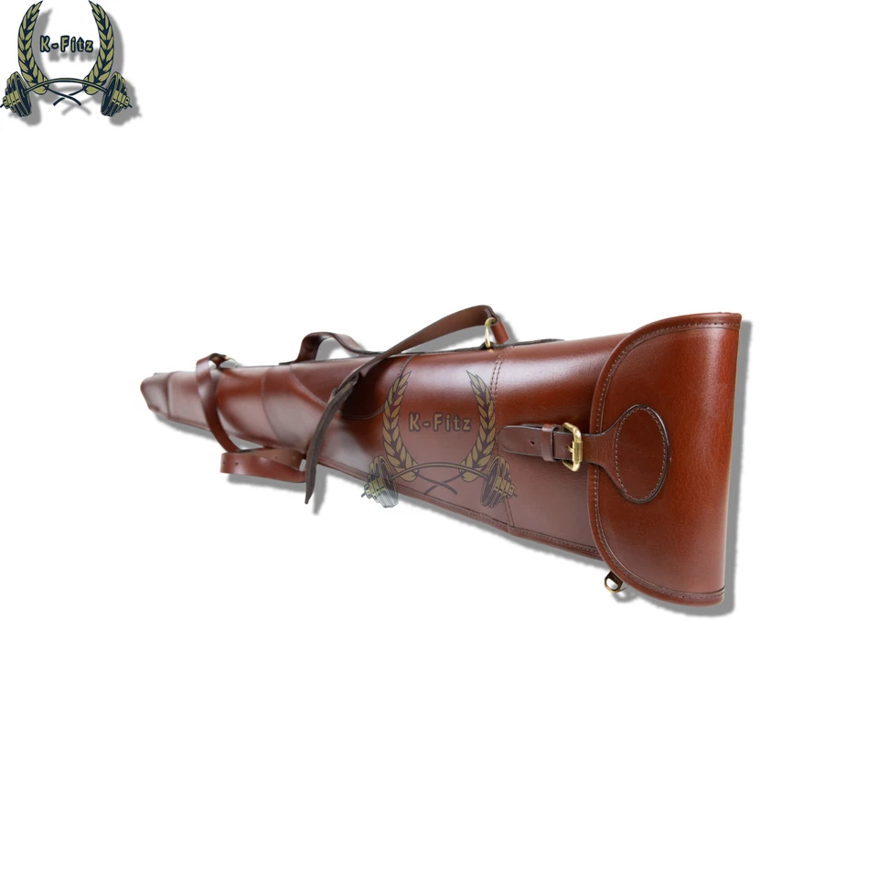 Handmade Leather Shotgun Slip with Zipper Opening and Detachable Flap Cover - Image 2 of 4