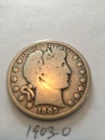 1903-O BARBER SILVER HALF DOLLAR ~ vg
