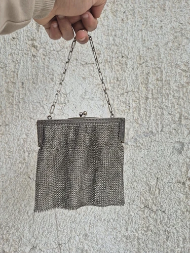 Vintage Esterlina Plata Malla Coin Purse Raro 140 Grams - Imagen 5 de 6