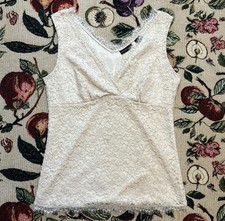 Cream white lace cami tank top