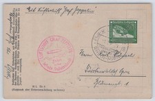 D. Reich Nr. 650 EF auf Zeppelin-Postkarte Fahrt in das Sudetenland 1938 749