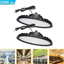 2Pack 200W Led UFO High Bay Light Industrial Warehouse Commercial Led Shop Light