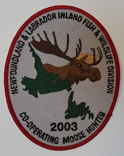 2003 Newfoundland & Labrador Fish Wildlife Div. Co-Operating Moose Hunter Patch - Picture 1 of 2