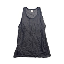 Vintage Jockey Nylon Tricot Tank Top Mens Small Black Sheer Mesh Made in USA