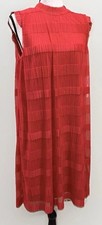 Julia Jordan Women’s Red Chiffon Shift Dress Sheer Pleated Layered Size 8 NWT