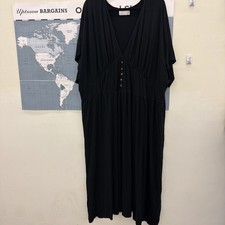 ASOS Women's Black V Neck Maxi Dress Casual Everyday Plus Size 26 Comfortable