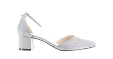 Benjamin Walk Womens Tegan Silver Ankle Strap Heels Size 10 (7674220)