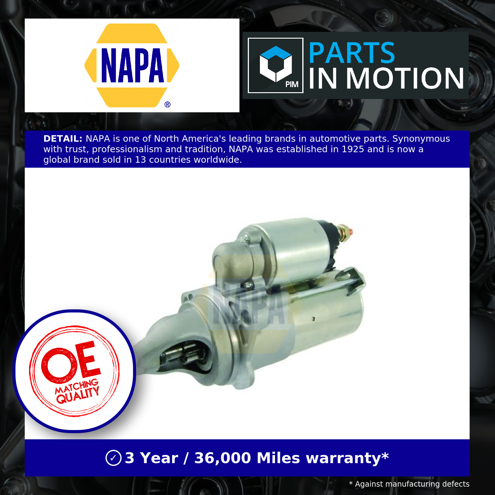 Starter Motor NSM1753 NAPA 1257526 4805103 6202037 6202055 6202056 Quality New