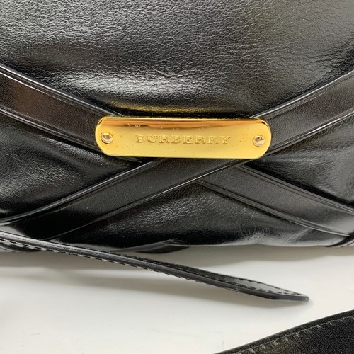 Burberry Bridle Dutton Hobo Bag Leather Double Belted Gold Buckle Black - Picture 2 of 12
